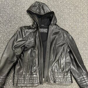 7th Ave Size 2X Black Leather Moto Jacket